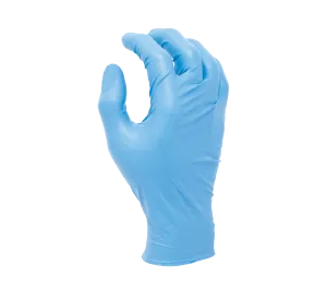 6 mil Blue nitrile disposable, 9 1/2" length, powder free, textured finish, industrial grade