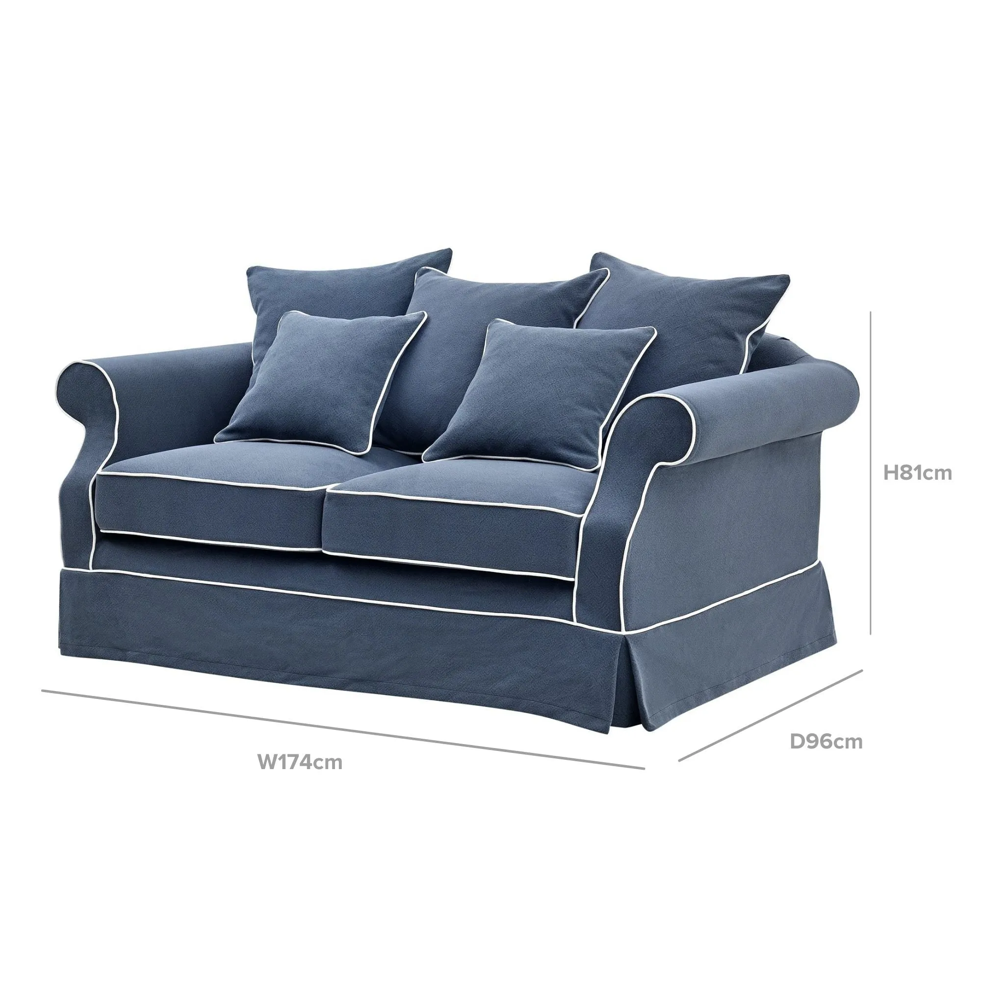 Avalon Hamptons 2 Seat Sofa Navy