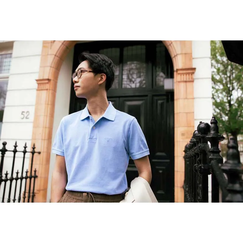 Barbour Washed Sports Mens Polo Shirt - Sky