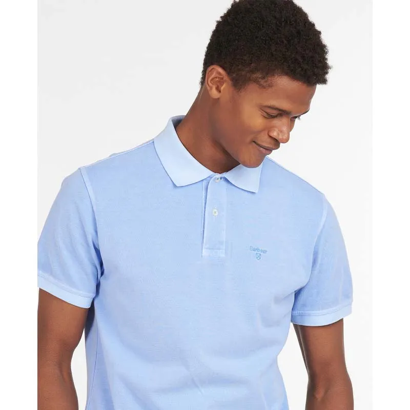 Barbour Washed Sports Mens Polo Shirt - Sky