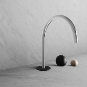 BARiL B35-8100-00L-CK-100 Wall-Mounted Lavatory Faucet Spout With Deck Mounted Handles