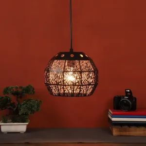 Black Metal Hanging Light-M-113-1P-BK-GD - Included Bulb