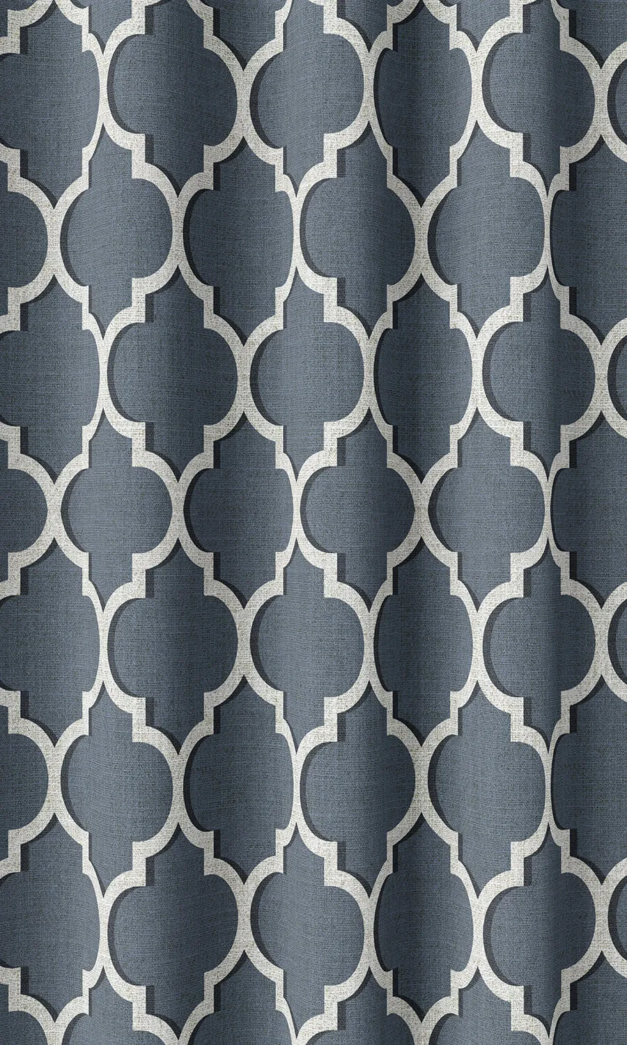 'Convergence' Trellis Tile Print Window Blinds (Petrol Blue/ White)