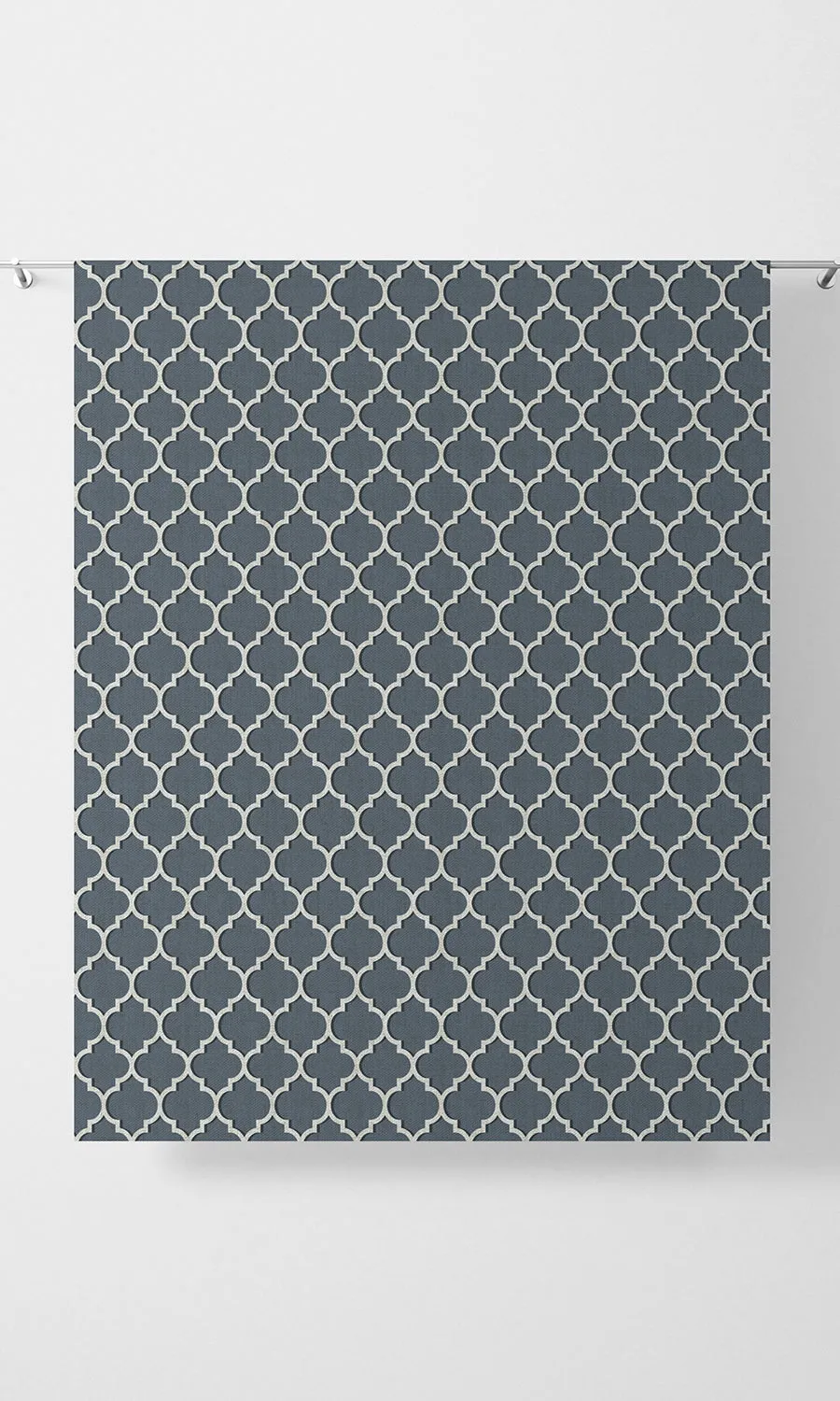 'Convergence' Trellis Tile Print Window Blinds (Petrol Blue/ White)
