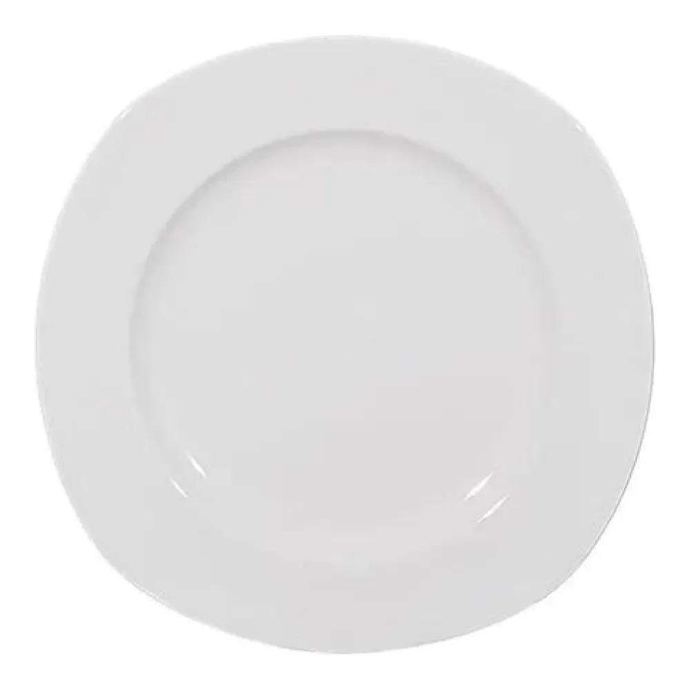 Furtino England Nuovo  20.5cm/8" White Porcelain Flat Plate, Pack of 6