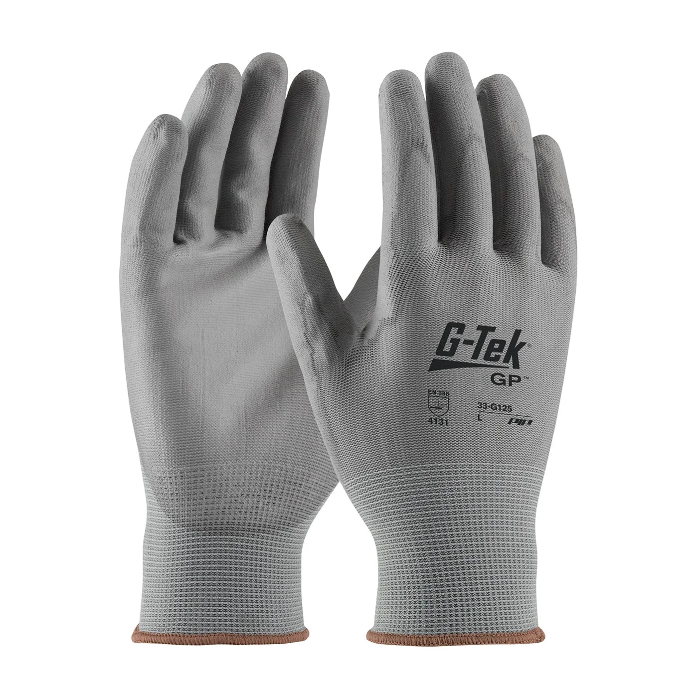 G-Tek 33-G125 Seamless Knit Nylon Blend with Polyurethane Coated Flat Grip on Palm and Fingers Glove (One Dozen)