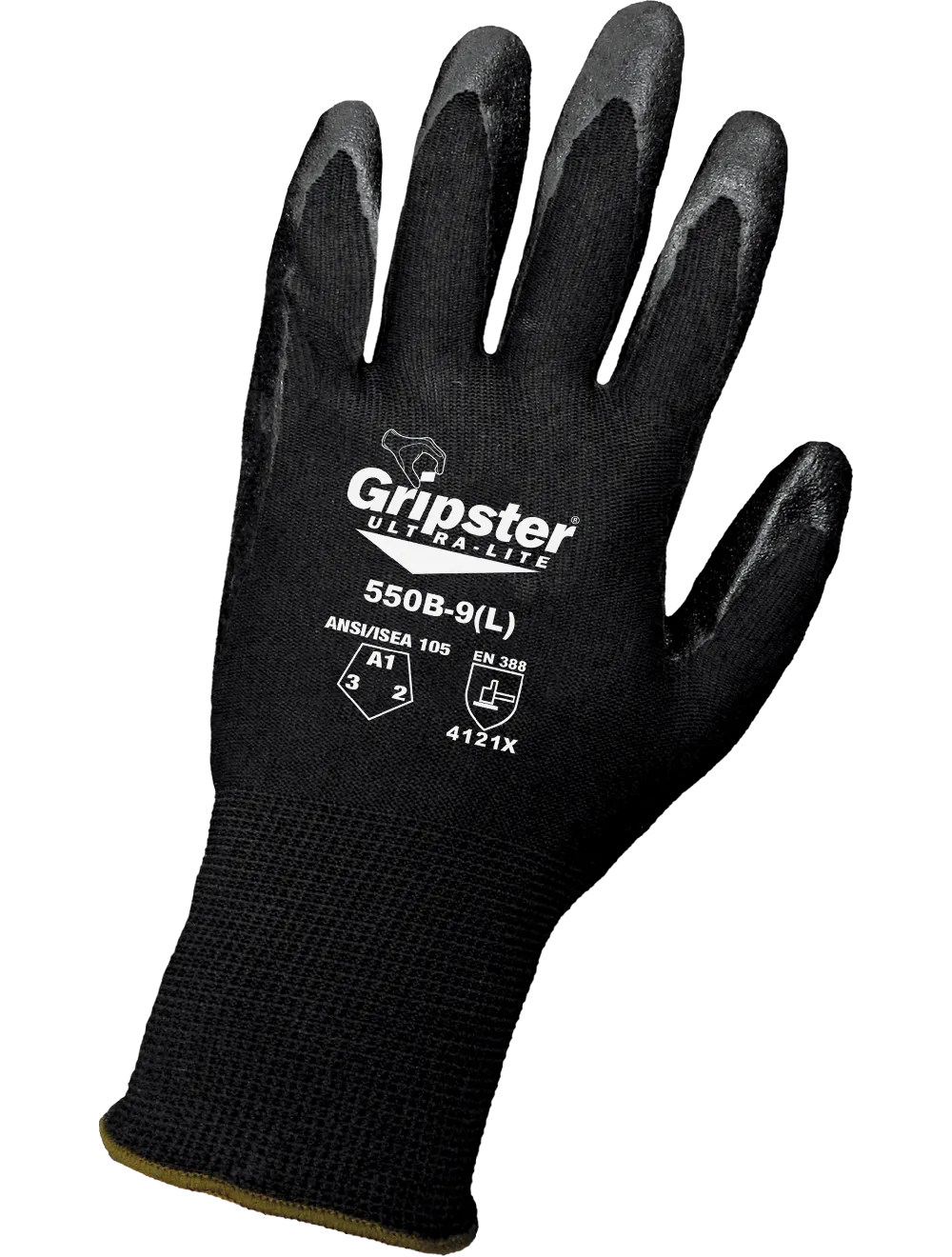 Global Glove Gripster Ultra-Lite Black Foam Nitrile Coated Gloves with Cut, Abrasion, and Puncture Resistance
