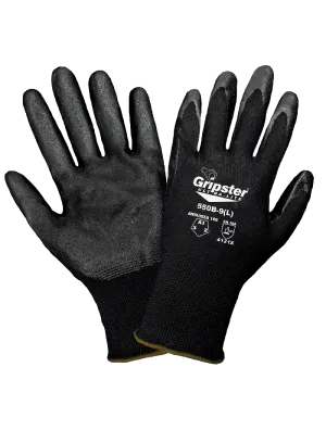 Global Glove Gripster Ultra-Lite Black Foam Nitrile Coated Gloves with Cut, Abrasion, and Puncture Resistance