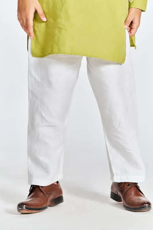 Kiwi Green Stand Collar Kurta Set