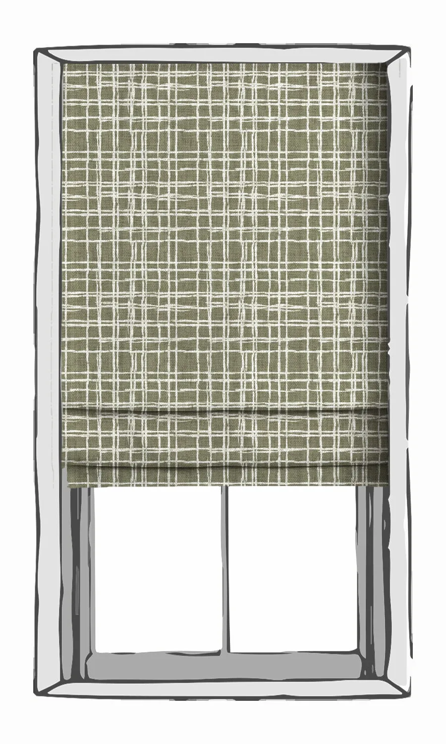 'Latina' Modern Abstract Print Shades (Green/ White)