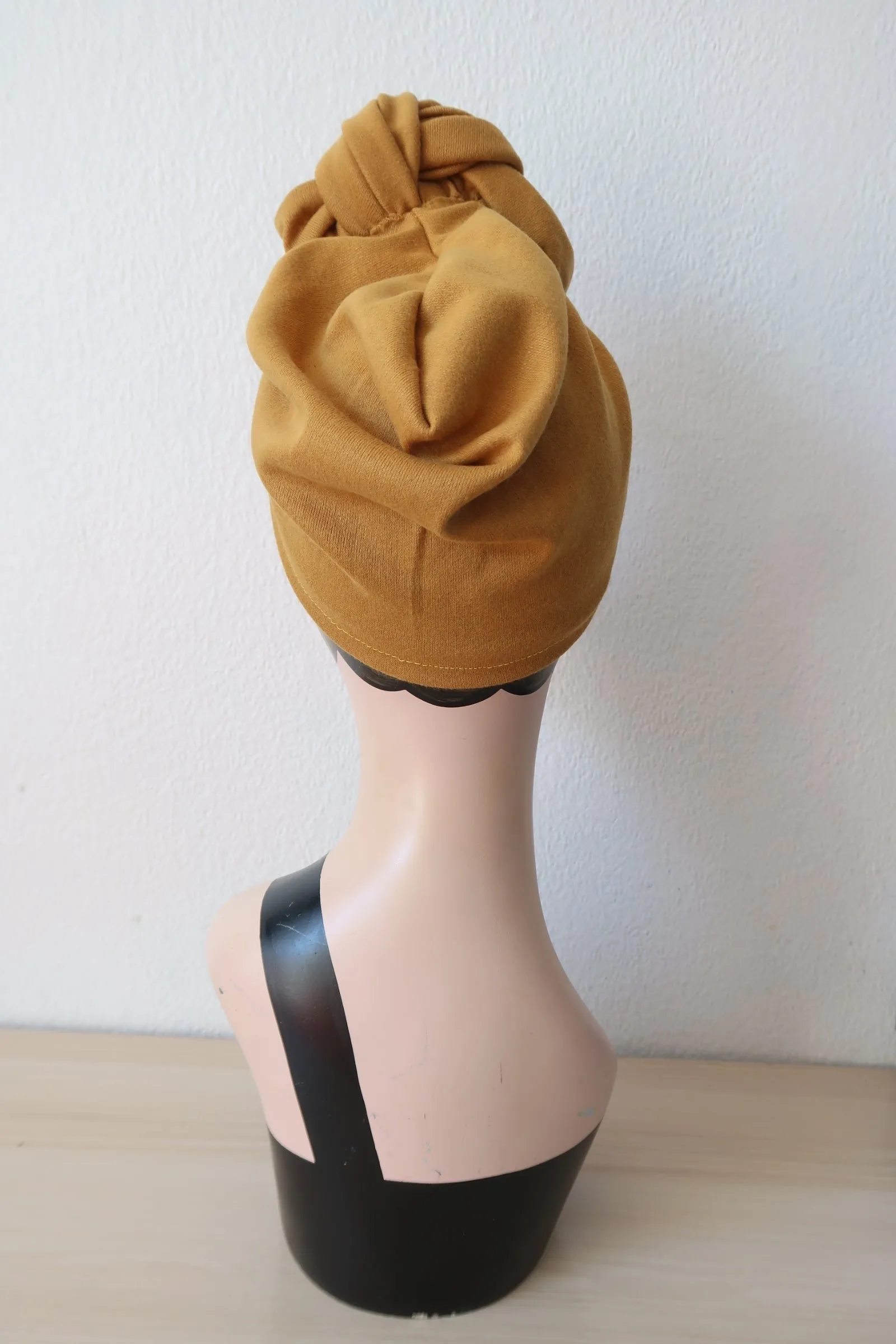 Made To Order: SLOUCHY KNOT 1940s Pre-tied Stretchy Turban in 8 Colours: red, black, leopard, olive green, mustard, rust, grey & navy