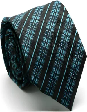 Men's Neck Ties - Mens Dress Tie - Trendy Mens Ties Premium English Striped Groomsmen Ties Turquoise