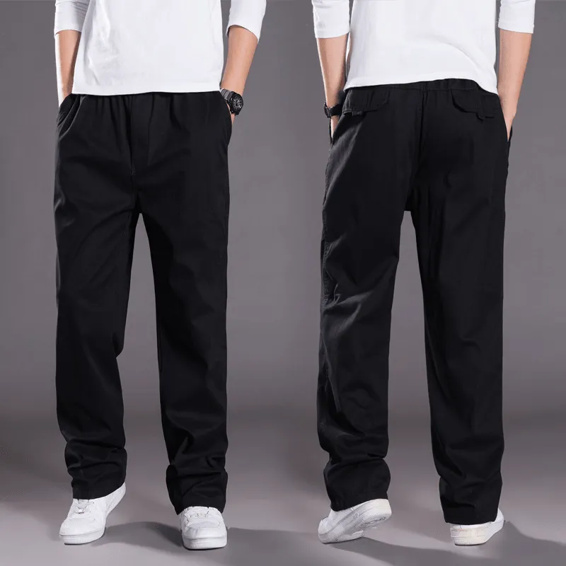 Mens Straight Leg Loose Cargo Pants Multi-Pocket Pant