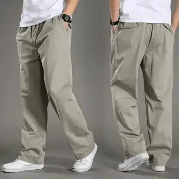 Mens Straight Leg Loose Cargo Pants Multi-Pocket Pant