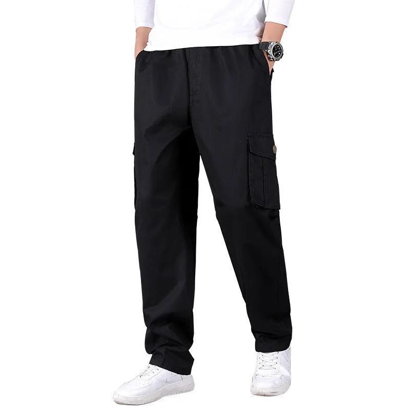 Mens Straight Leg Loose Cargo Pants Multi-Pocket Pant