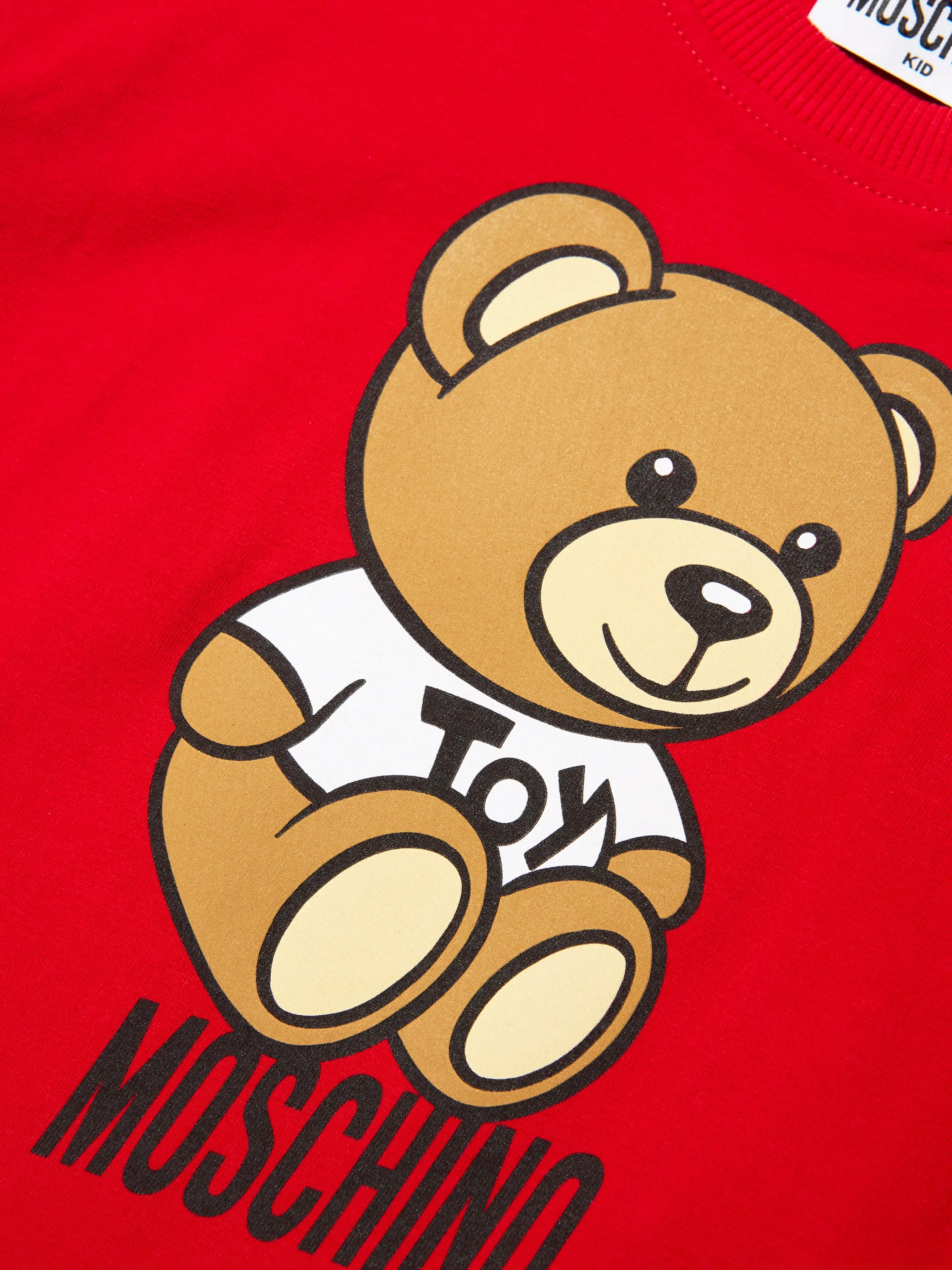 Moschino Kids Teddy Logo T-Shirt in Red