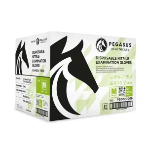 Pegasus Healthcare Nitrile Disposable Gloves Case of 1000 Gloves - 10 boxes of 100 gloves