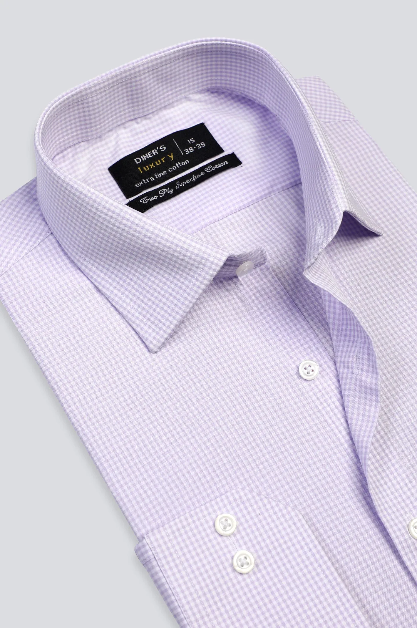 Purple Mini-Check Formal Shirt