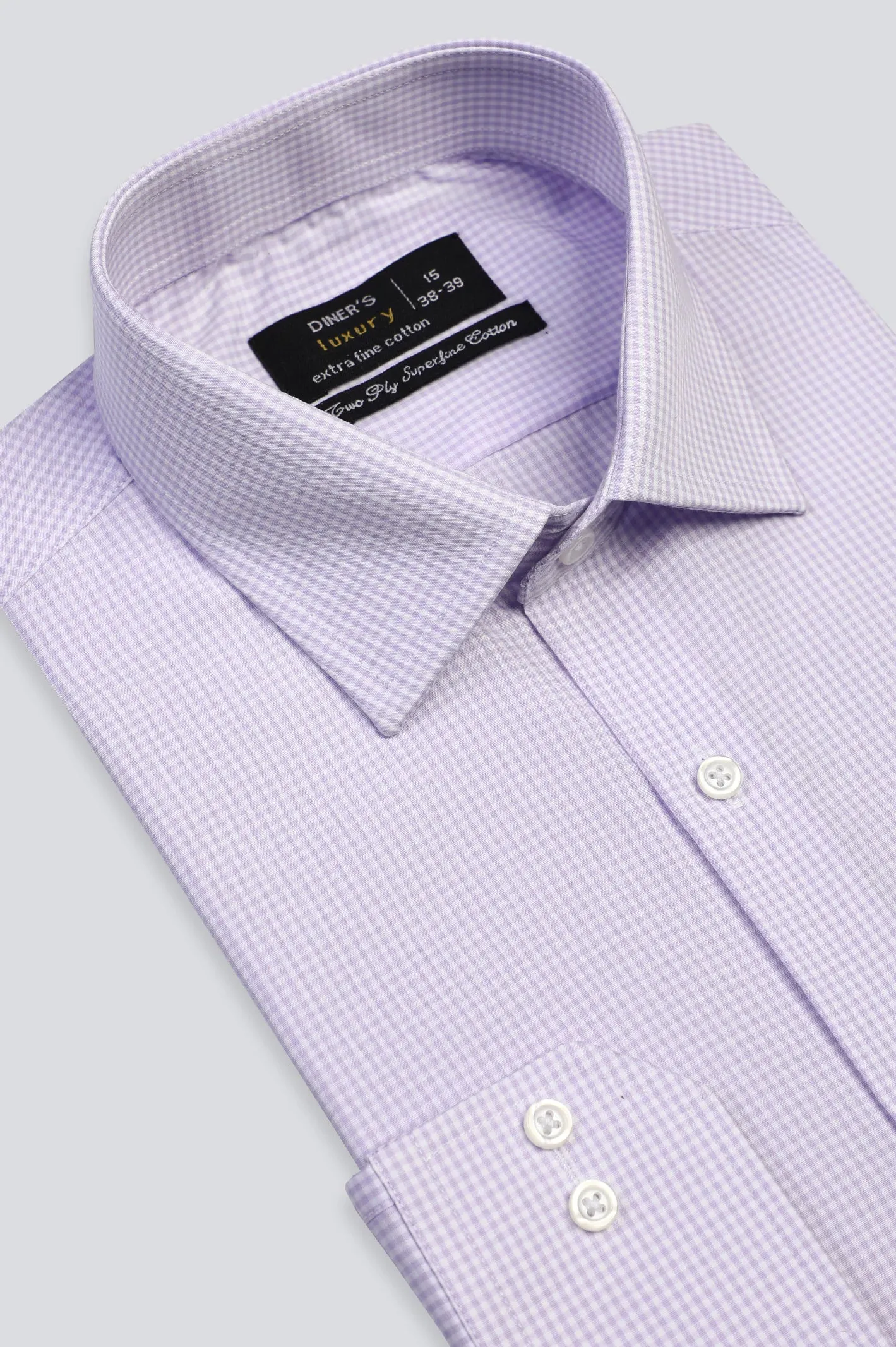 Purple Mini-Check Formal Shirt