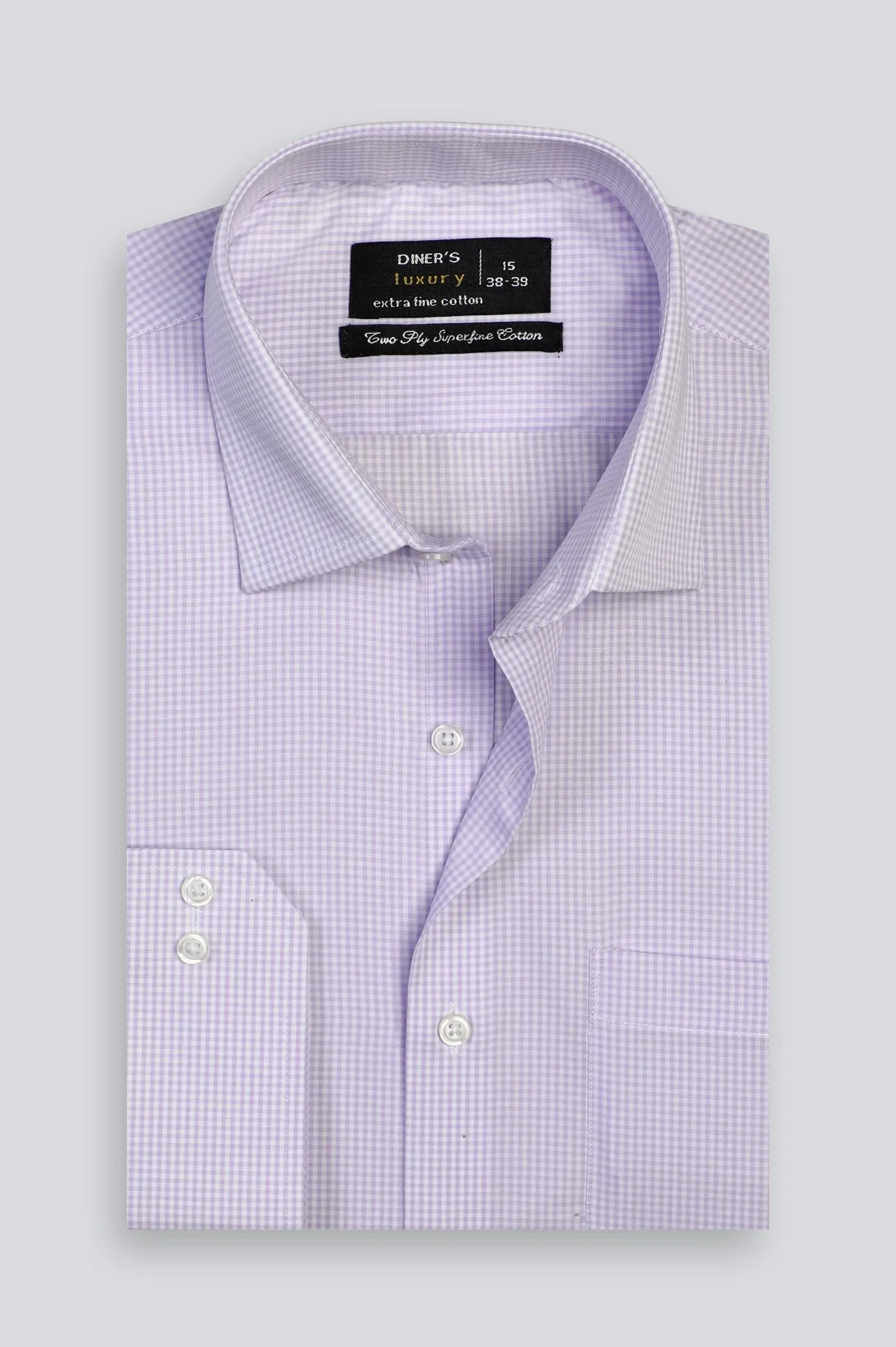 Purple Mini-Check Formal Shirt