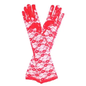 Red Long Lace Gloves