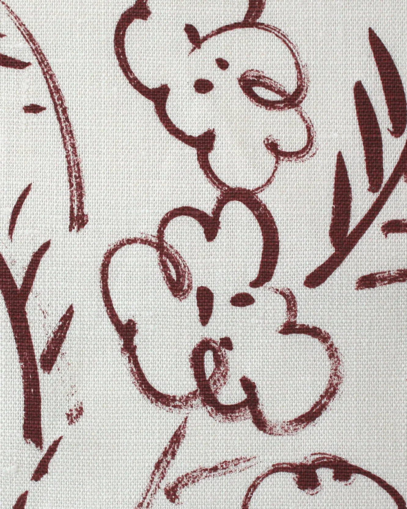 Roses Fabric in Grape