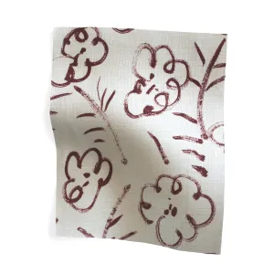 Roses Fabric in Grape
