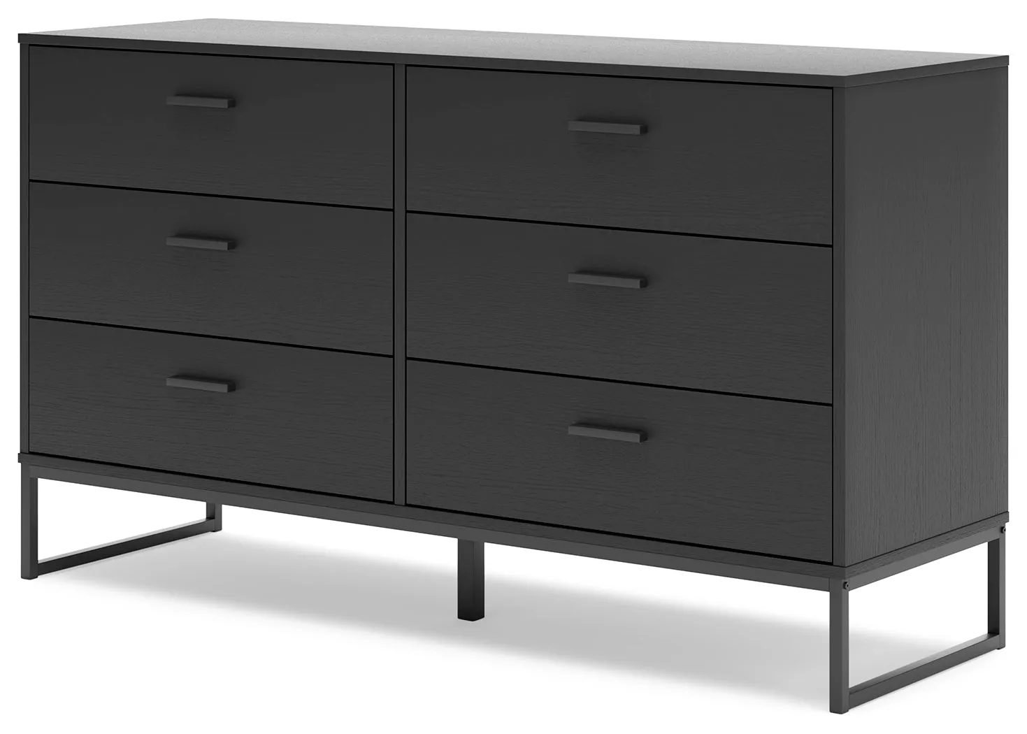 Socalle Twin Platform Bed with Dresser, Chest and 2 Nightstands in Black