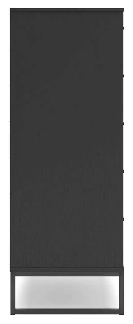 Socalle Twin Platform Bed with Dresser, Chest and 2 Nightstands in Black