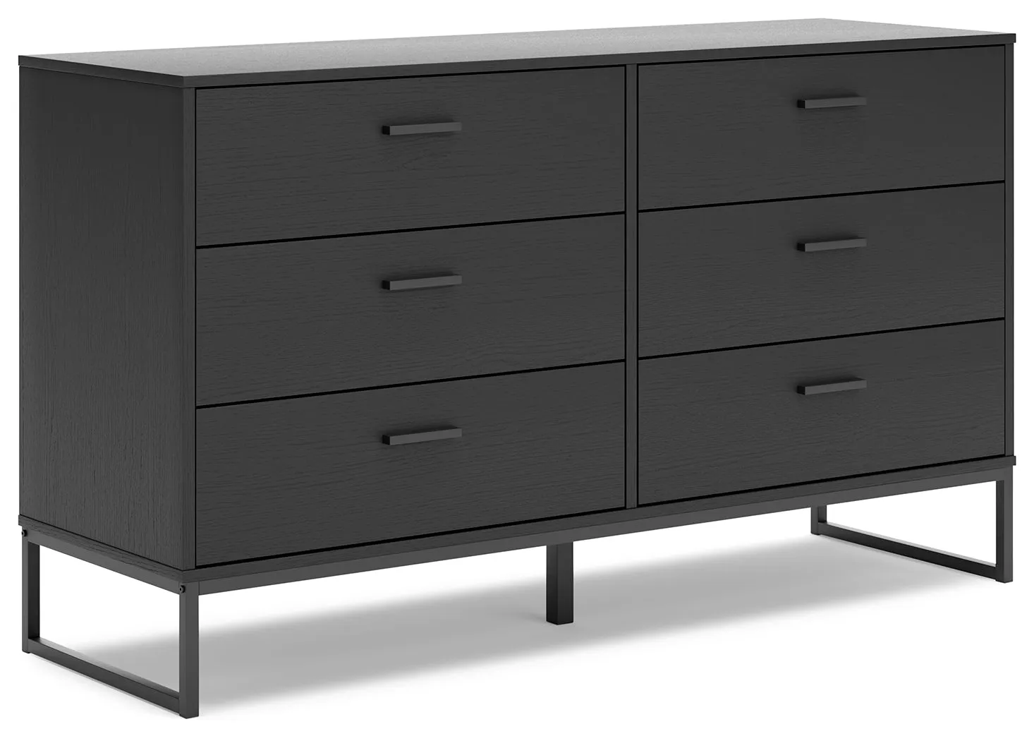 Socalle Twin Platform Bed with Dresser, Chest and 2 Nightstands in Black