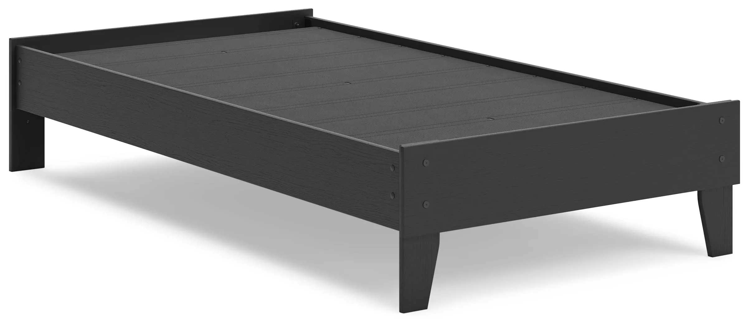 Socalle Twin Platform Bed with Dresser, Chest and 2 Nightstands in Black