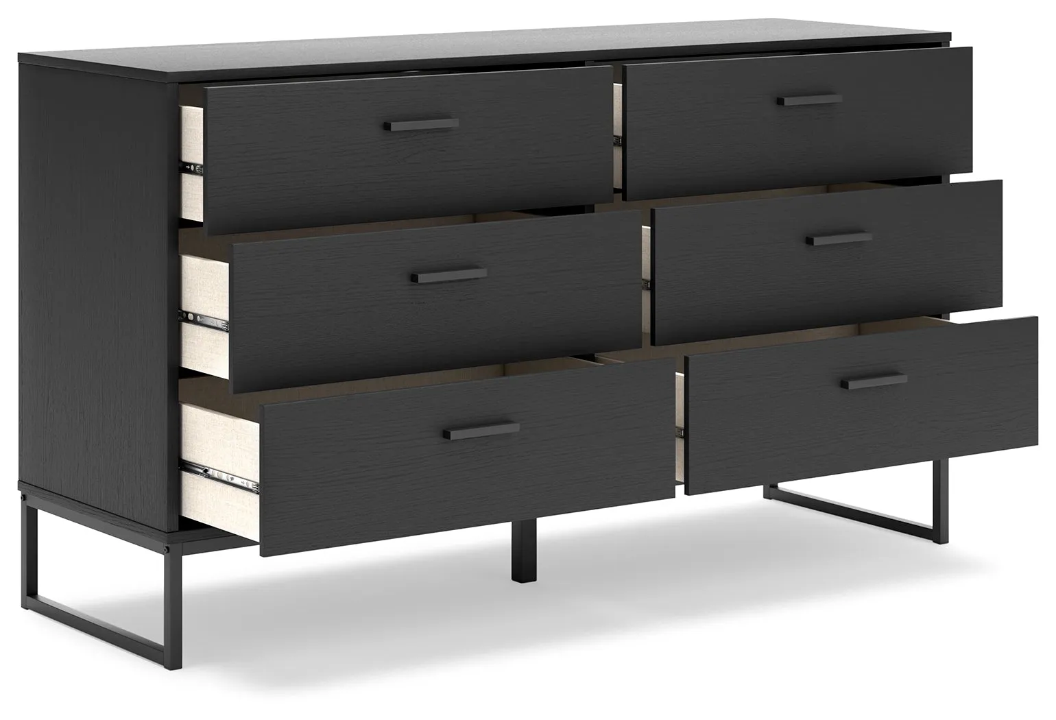 Socalle Twin Platform Bed with Dresser in Black