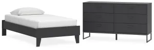 Socalle Twin Platform Bed with Dresser in Black