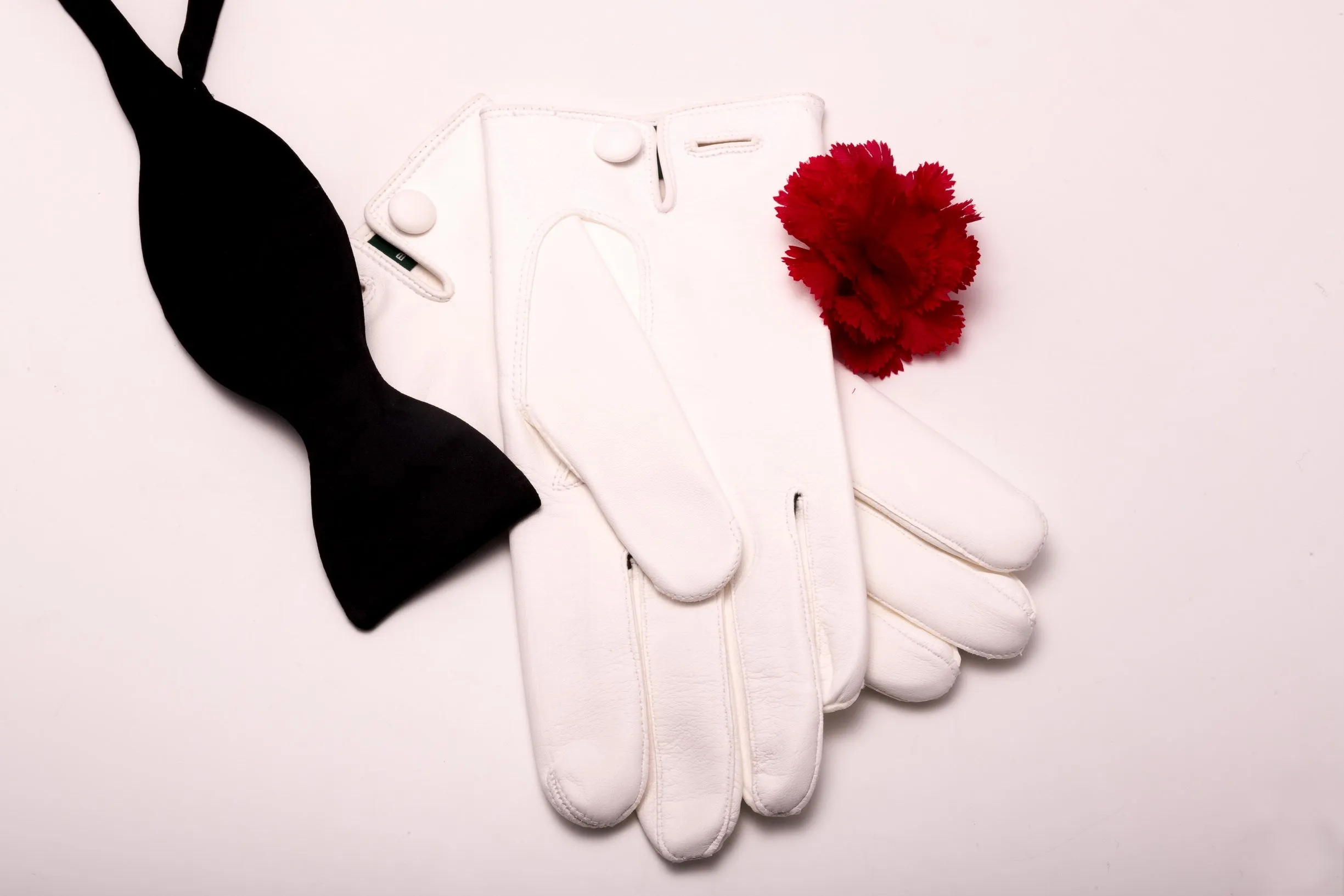 White Unlined Lamb Nappa Evening Dress Gloves