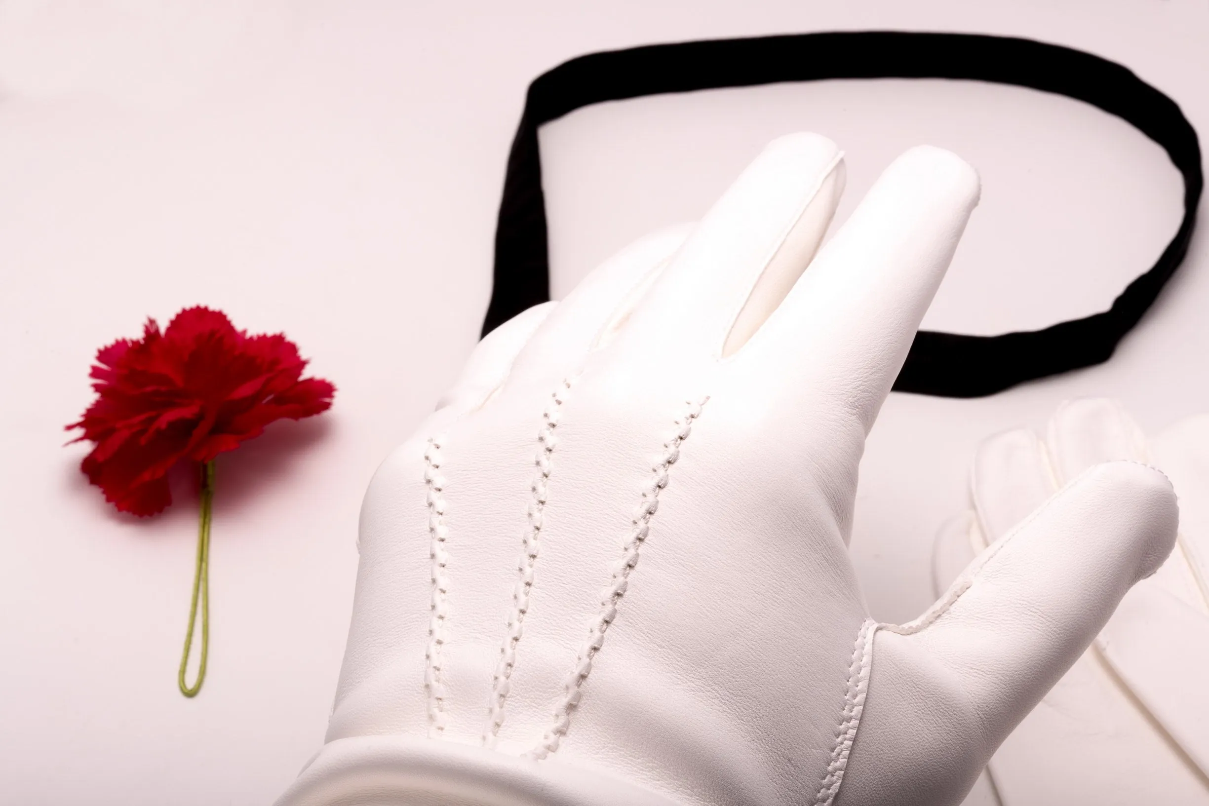 White Unlined Lamb Nappa Evening Dress Gloves