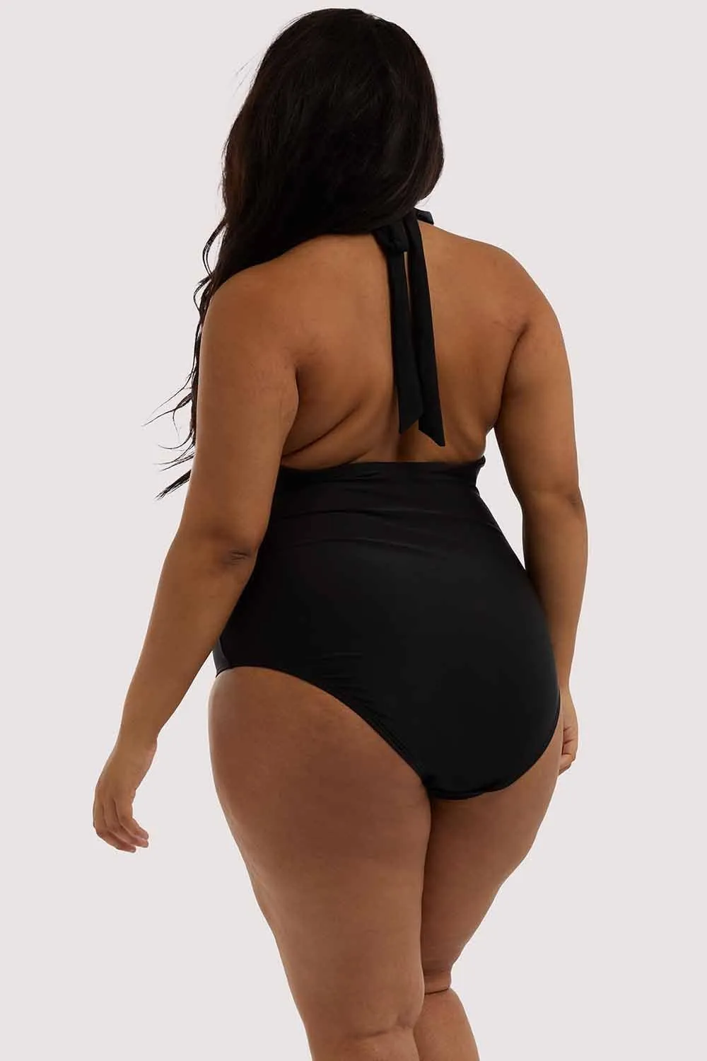 Wolf & Whistle Embroidered Plunge Swimsuit Curve