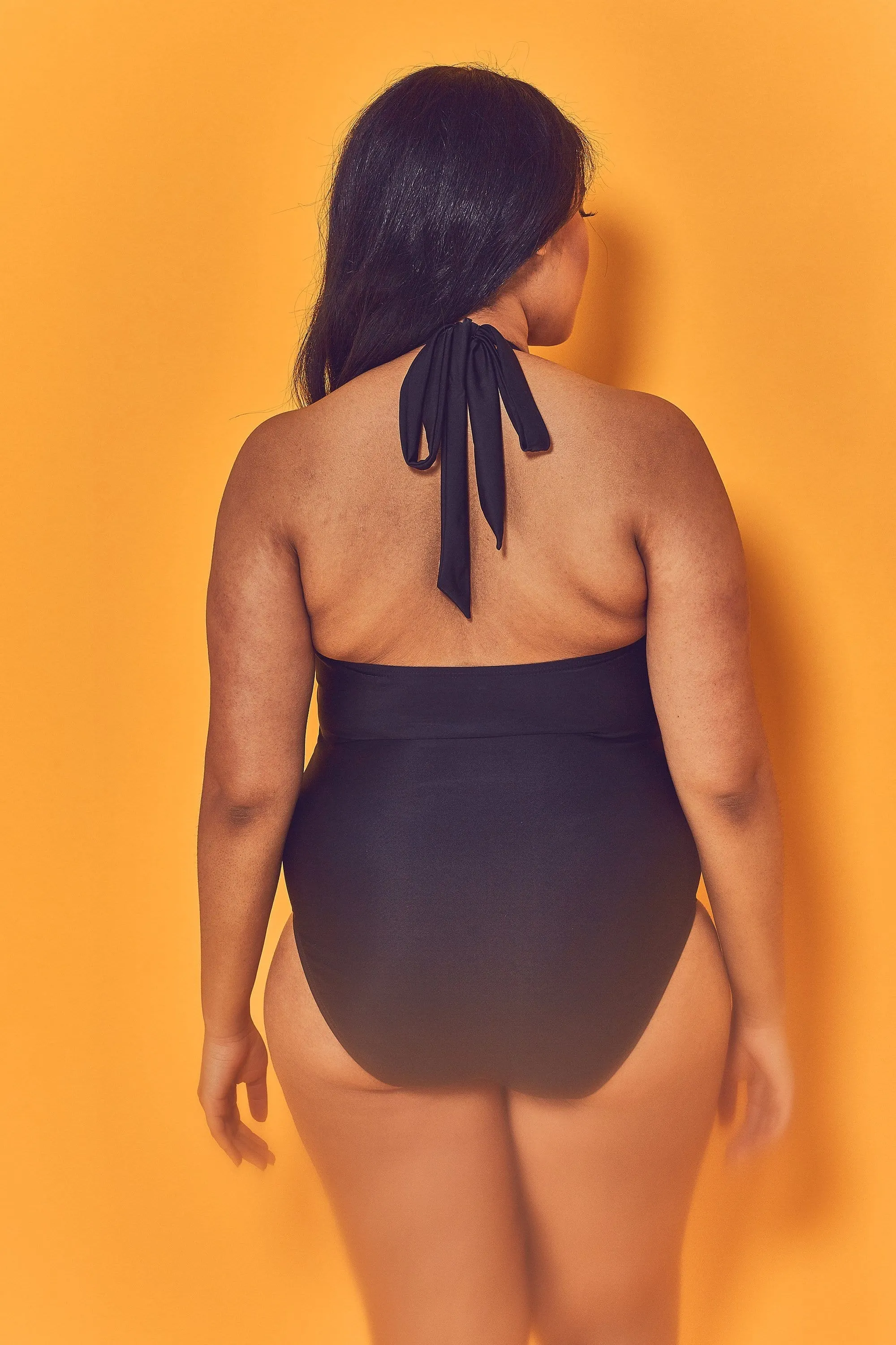 Wolf & Whistle Embroidered Plunge Swimsuit Curve